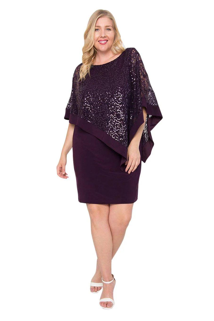 Vestido de festa plus size com decote redondo e duas peças, para convidada de casamento, vestidos para mãe da noiva