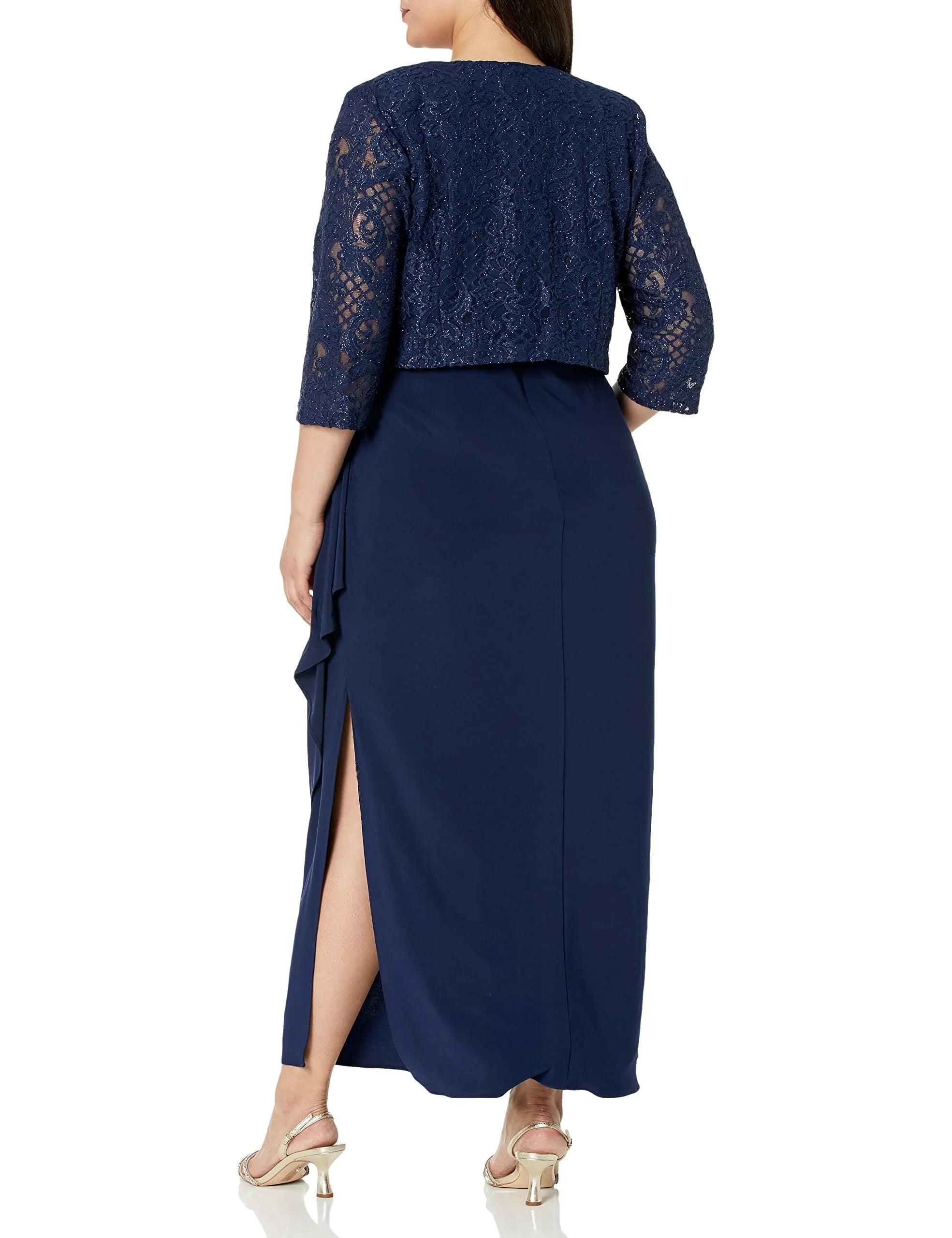 Vestidos plus size para mãe da noiva, bainha quadrada, chiffon, com casaco, mangas 3/4