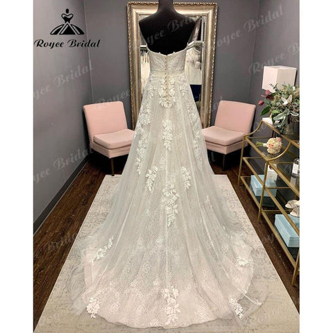 NumberSea Prinzessin Spitze Appliques A-linie Boho Liebsten Erröten Rosa Hochzeit Kleid 2025 Vintage Hochzeit Brautkleider vestido de noiva Sexy