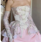 Vestido de Fiesta Corto Sin Tirantes de Moda Vestido Lindo para el Baile de Graduación Vestido de Cumpleaños Y7775