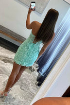 Trägerloses Schlauchkleid mit Applikationen und Schnürung Y2490