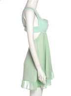 Grünes A-Linie Mini Homecoming-Kleid Rückenfreies Partykleid Y2510