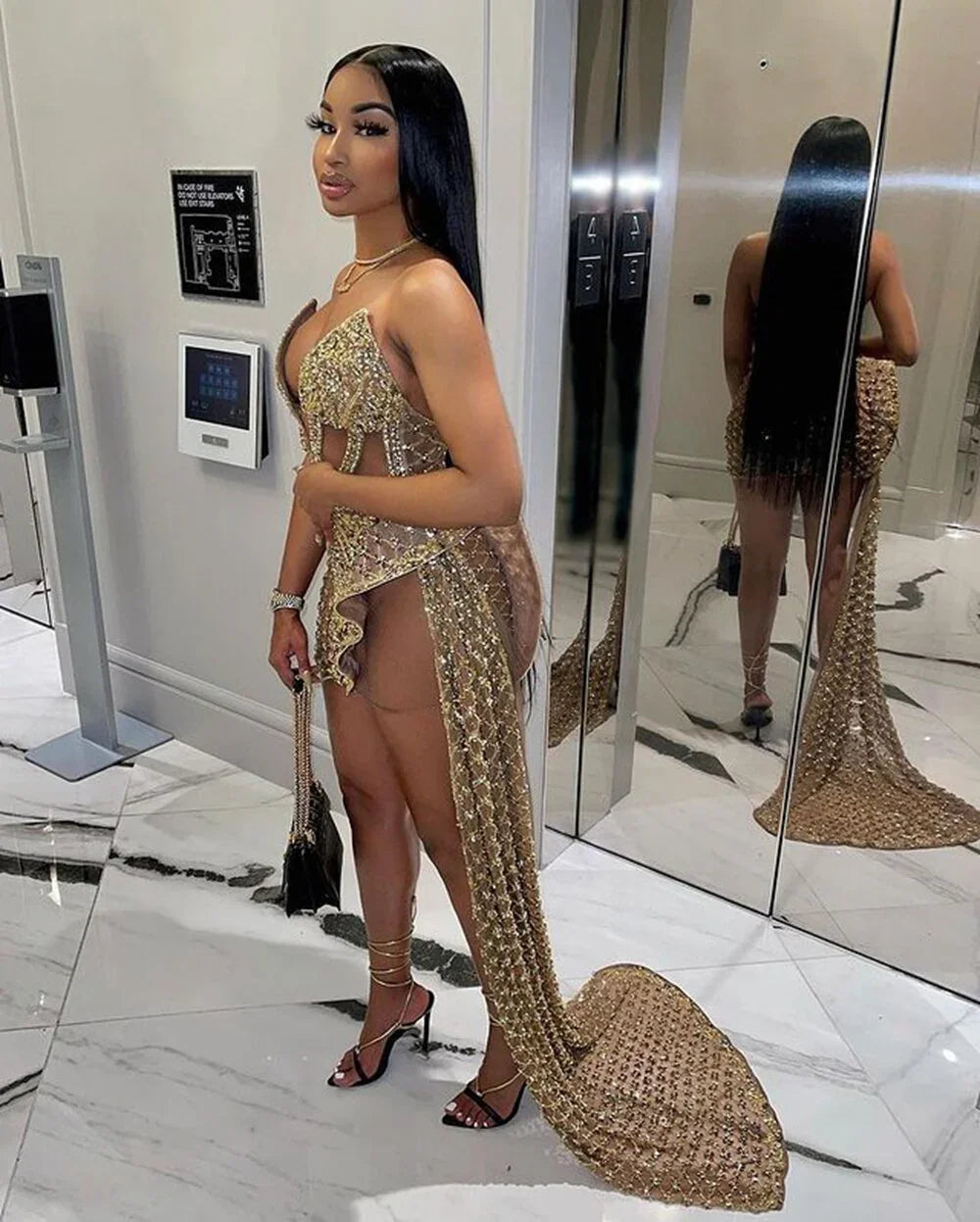 Glitzer Ärmellos Gold Sequin Mädchen Afrikanisch Kurz Homecoming Kleider Y548
