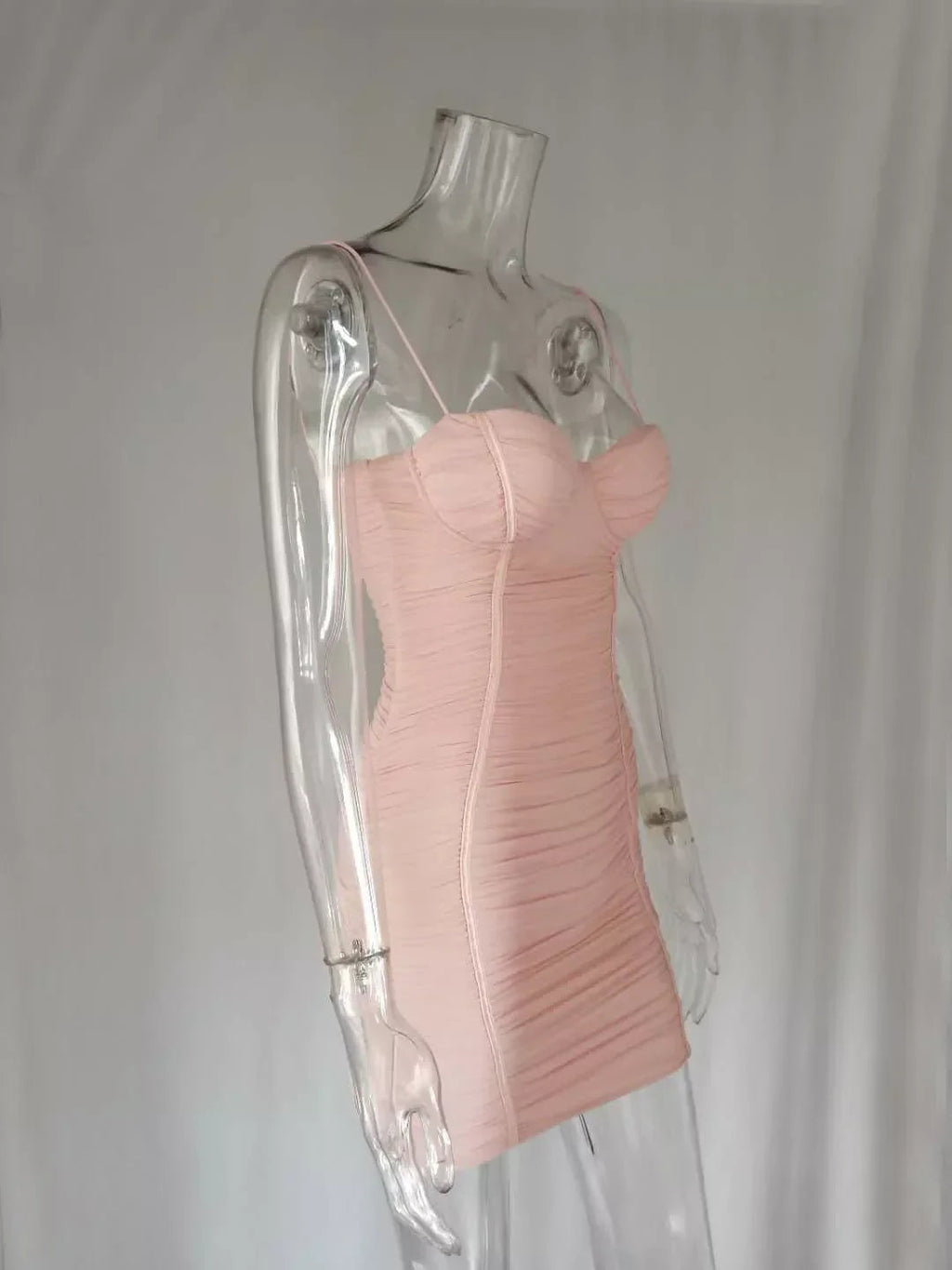 Damen Sommerbekleidung Kleid Sexy Schulterträger Schmaler Club Party Neues Rosa Kleid Casual Kleid Mini Homecoming Kleid Y950