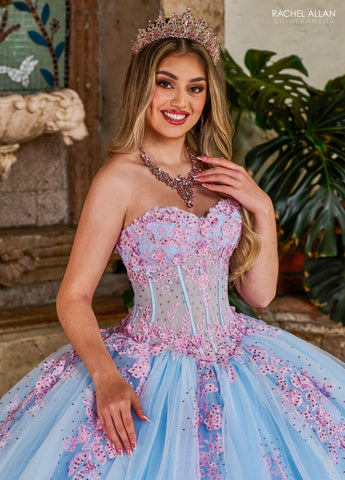 Trägerloses Korsett-Quinceanera-Kleid von Rachel Allan RQ1140