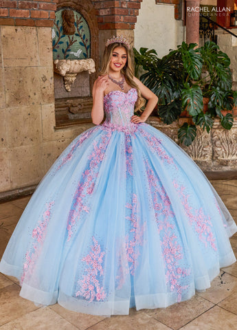 Trägerloses Korsett-Quinceanera-Kleid von Rachel Allan RQ1140