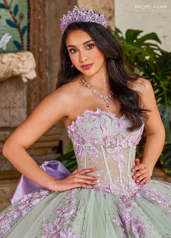 Trägerloses Korsett-Quinceanera-Kleid von Rachel Allan RQ1140