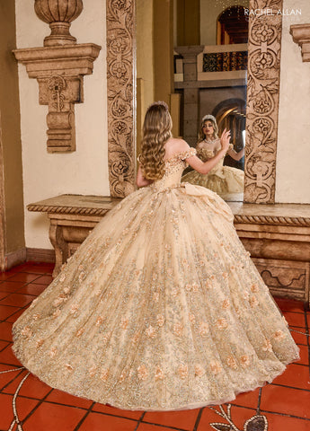 Vestido de quinceanera ombro a ombro, de Rachel Allan RQ1141