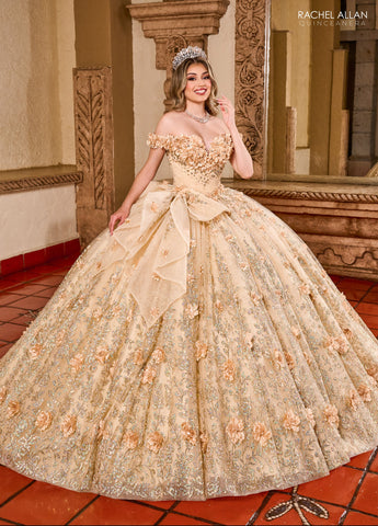 Vestido de quinceanera ombro a ombro, de Rachel Allan RQ1141