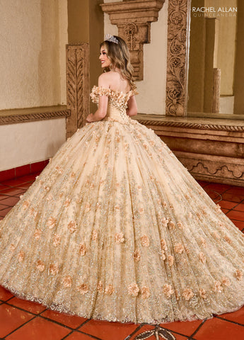 Vestido de quinceanera ombro a ombro, de Rachel Allan RQ1141