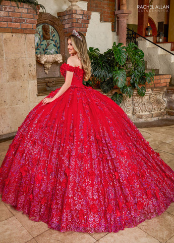 Vestido de quinceanera ombro a ombro, de Rachel Allan RQ1141
