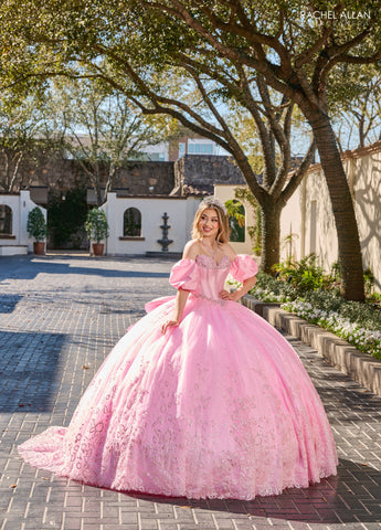 Perlenbesetztes trägerloses Quinceanera-Kleid von Rachel Allan RQ1142