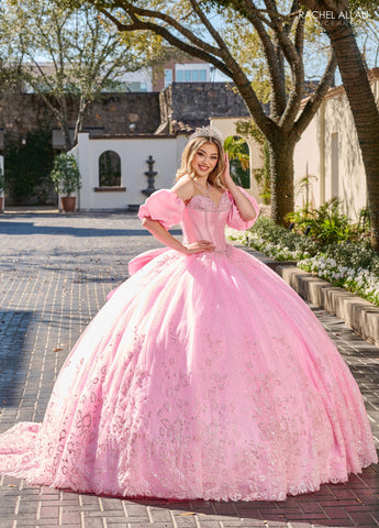 Perlenbesetztes trägerloses Quinceanera-Kleid von Rachel Allan RQ1142