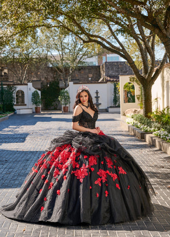 Vestido de quinceanera com decote ombro a ombro, de Rachel Allan RQ1144