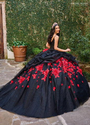 Vestido de quinceanera com decote ombro a ombro, de Rachel Allan RQ1144