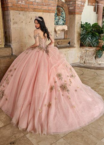 Vestido de quinceanera com decote ombro a ombro, de Rachel Allan RQ1144
