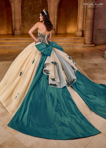 Vestido de quinceanera sem alças com laço, de Rachel Allan RQ1152
