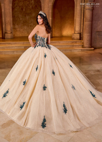 Vestido de quinceanera sem alças com laço, de Rachel Allan RQ1152