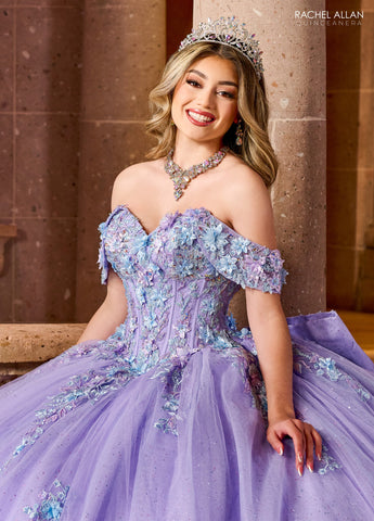 Vestido de quinceanera ombro a ombro, de Rachel Allan RQ1153