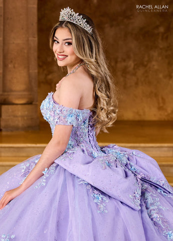 Vestido de quinceanera ombro a ombro, de Rachel Allan RQ1153