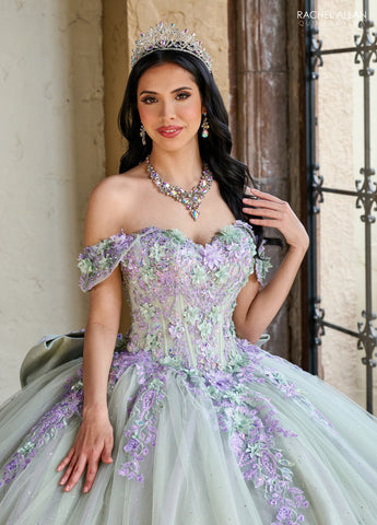 Vestido de quinceanera ombro a ombro, de Rachel Allan RQ1153