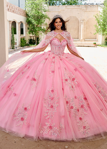 Trägerloses Cape Quinceanera-Kleid von Rachel Allan RQ1155