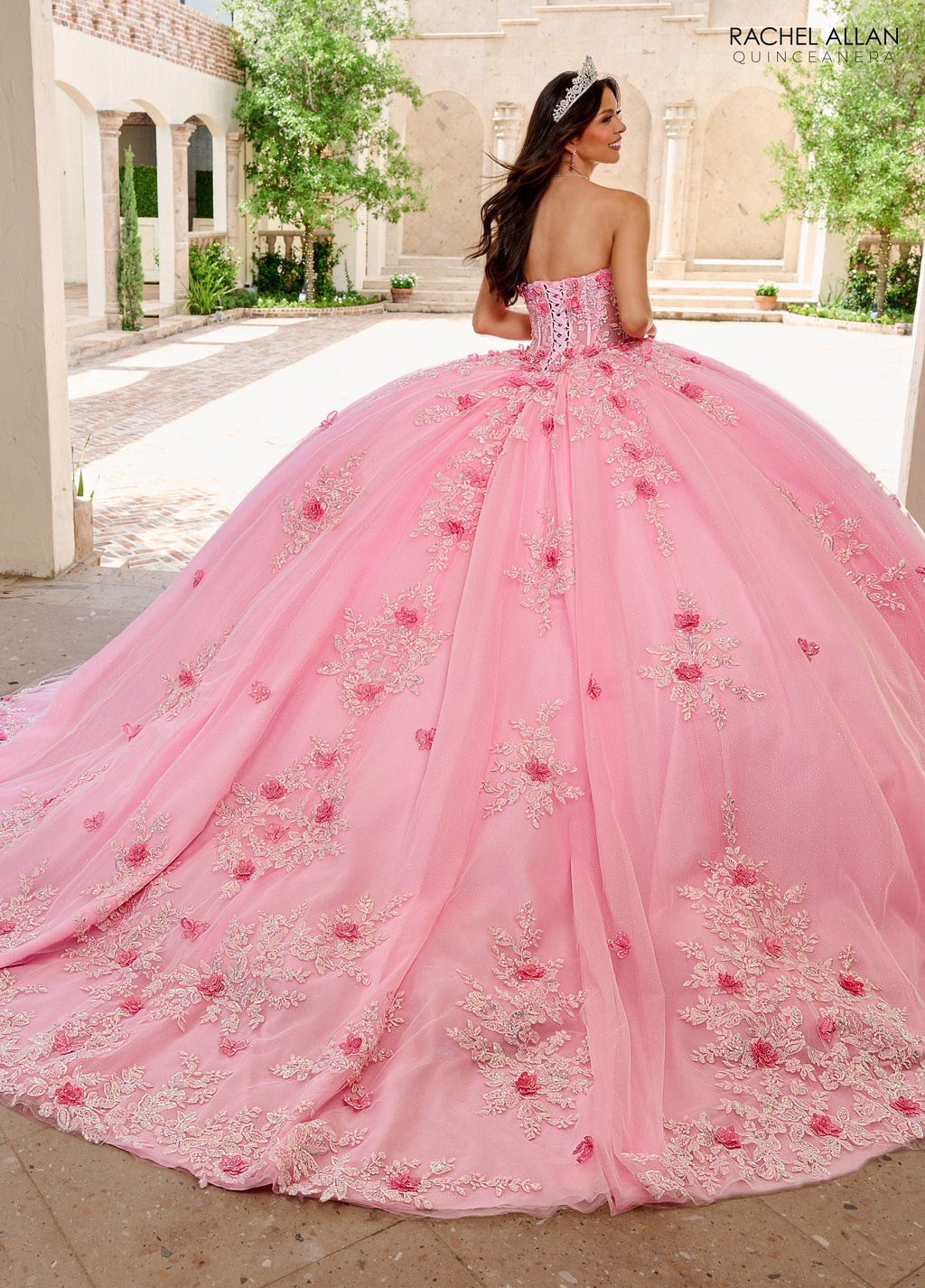 Strapless Cape Quinceanera Dress by Rachel Allan RQ1155