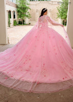 Strapless Cape Quinceanera Dress by Rachel Allan RQ1155