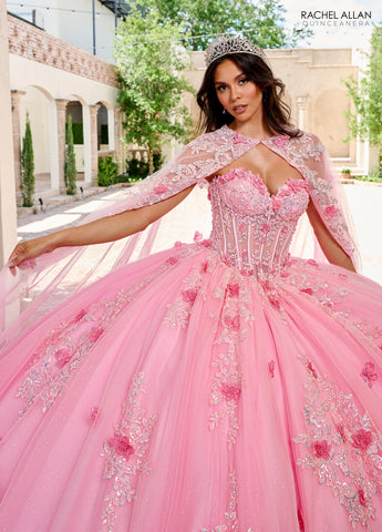 Trägerloses Cape Quinceanera-Kleid von Rachel Allan RQ1155