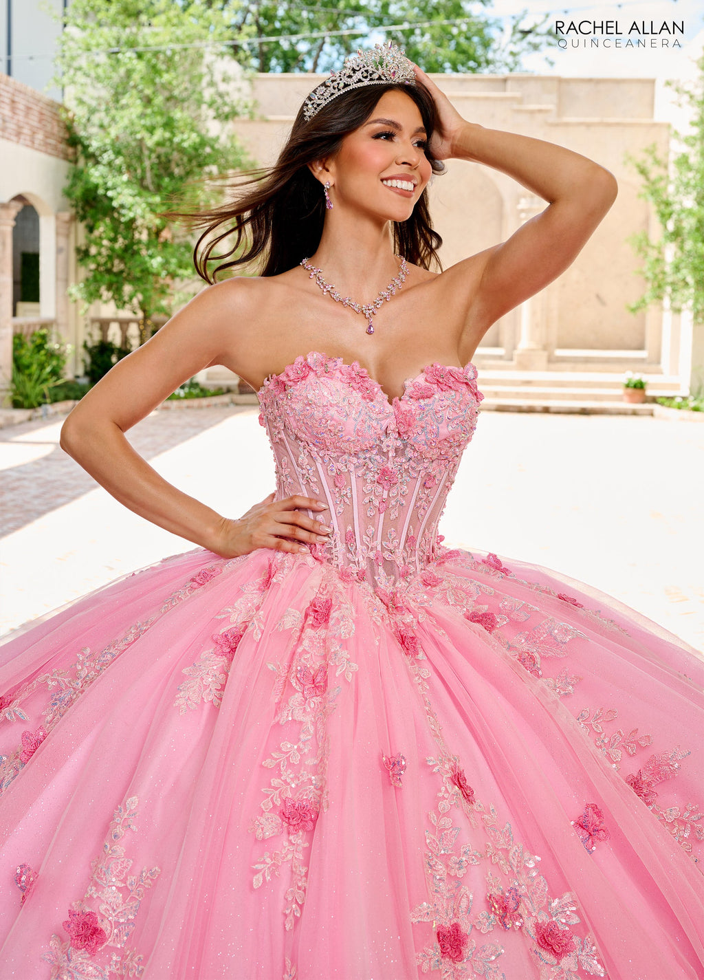 Strapless Cape Quinceanera Dress by Rachel Allan RQ1155