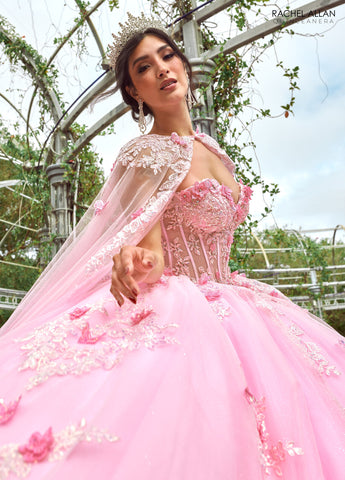 Trägerloses Cape Quinceanera-Kleid von Rachel Allan RQ1155