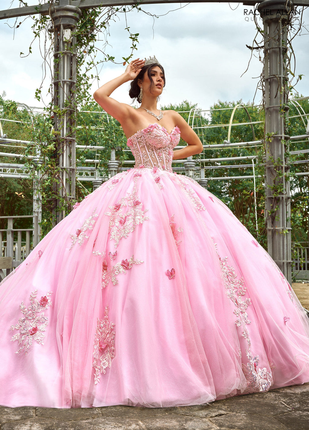 Strapless Cape Quinceanera Dress by Rachel Allan RQ1155