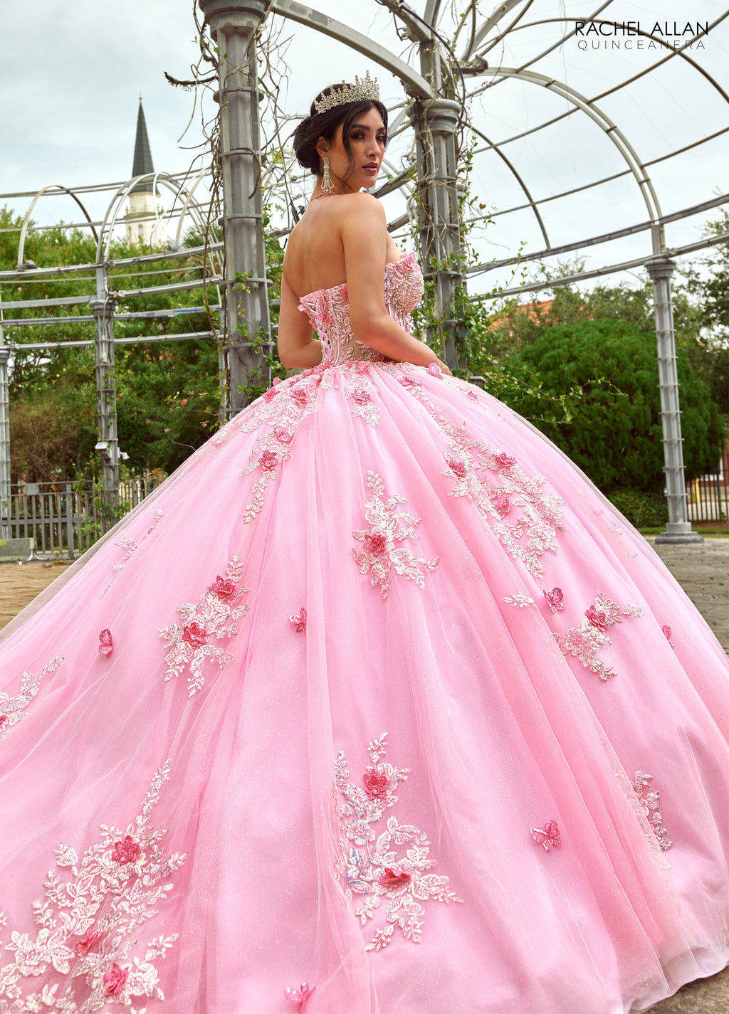 Strapless Cape Quinceanera Dress by Rachel Allan RQ1155
