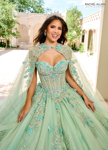 Trägerloses Cape Quinceanera-Kleid von Rachel Allan RQ1155