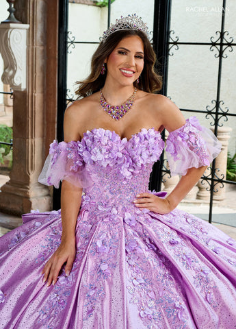 3D-Blumen-Quinceanera-Kleid mit Herzausschnitt von Rachel Allan RQ1157