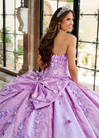 Vestido de quinceanera com estampado floral 3D e coração de Rachel Allan RQ1157