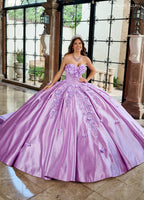 Vestido de quinceanera com estampado floral 3D e coração de Rachel Allan RQ1157
