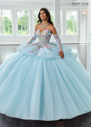 Vestido de quinceanera de manga comprida, Rachel Allan RQ1161