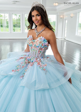 Vestido de quinceanera de manga comprida, Rachel Allan RQ1161