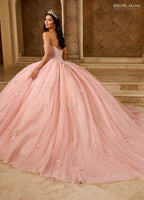 Strapless Cape Quinceanera Dress by Rachel Allan RQ1162