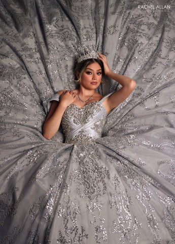 Vestido de quinceanera ombro a ombro, de Rachel Allan RQ2194