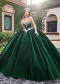 Trägerloses Quinceanera-Kleid aus Samt von Rachel Allan RQ2198
