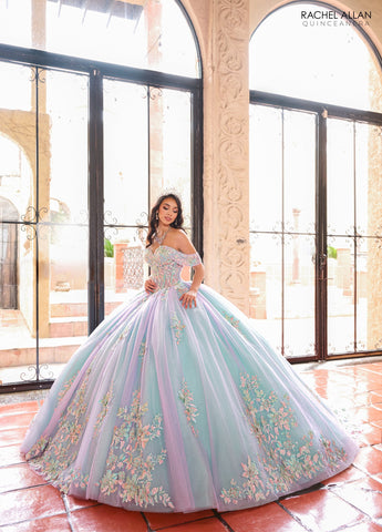 Quinceanera-Kleid mit Puffärmeln von Rachel Allan RQ2200
