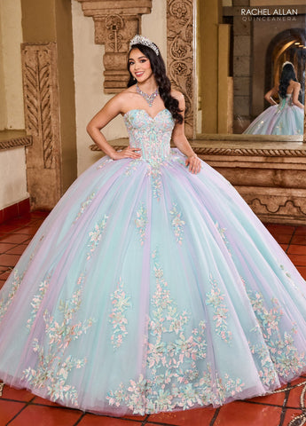 Quinceanera-Kleid mit Puffärmeln von Rachel Allan RQ2200