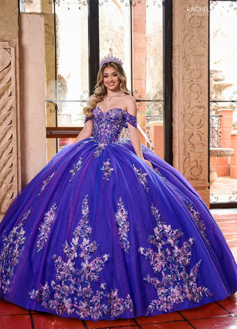 Quinceanera-Kleid mit Puffärmeln von Rachel Allan RQ2200