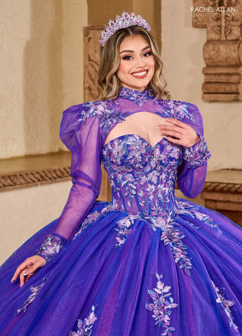 Quinceanera-Kleid mit Puffärmeln von Rachel Allan RQ2200