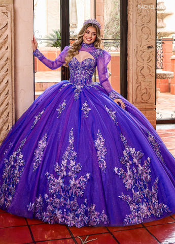 Quinceanera-Kleid mit Puffärmeln von Rachel Allan RQ2200