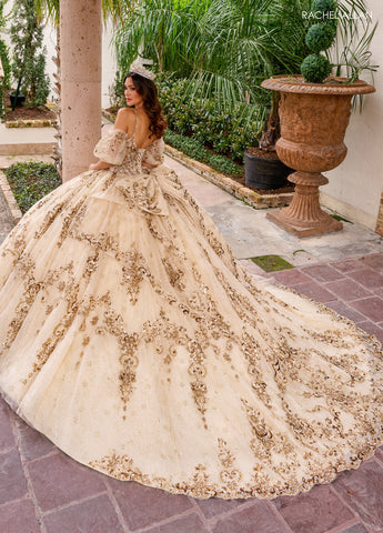 Vestido de quinceanera sem mangas com espartilho, de Rachel Allan RQ2202