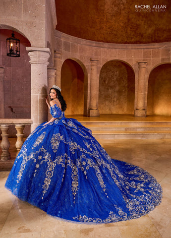 Vestido de quinceanera sem mangas com espartilho, de Rachel Allan RQ2202