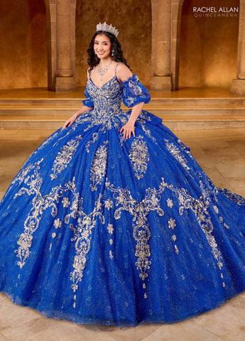Vestido de quinceanera sem mangas com espartilho, de Rachel Allan RQ2202